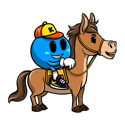 Kikoby rides a horse