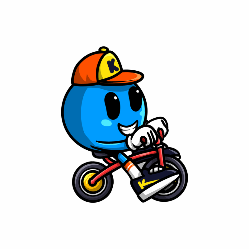 Kikoby rides a bike
