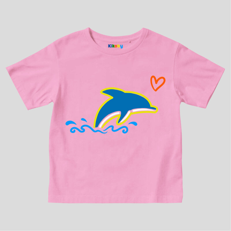 Pink Kids t-shirt Kikodolphin